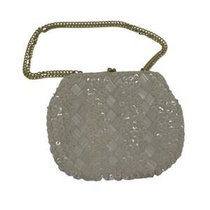 Vintage Beaded Purse Bride Wedding Love Roaring 20s Gatsby